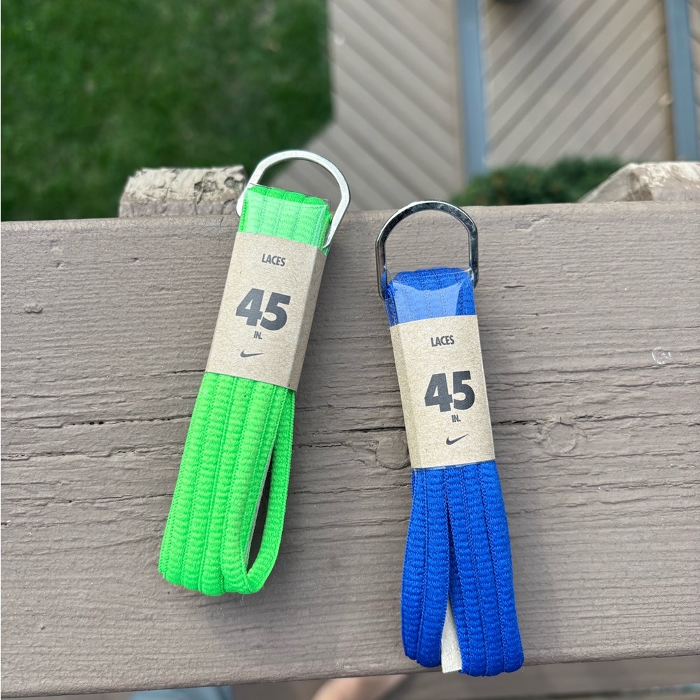 Nike Vibrant Green and Bold Blue Laces